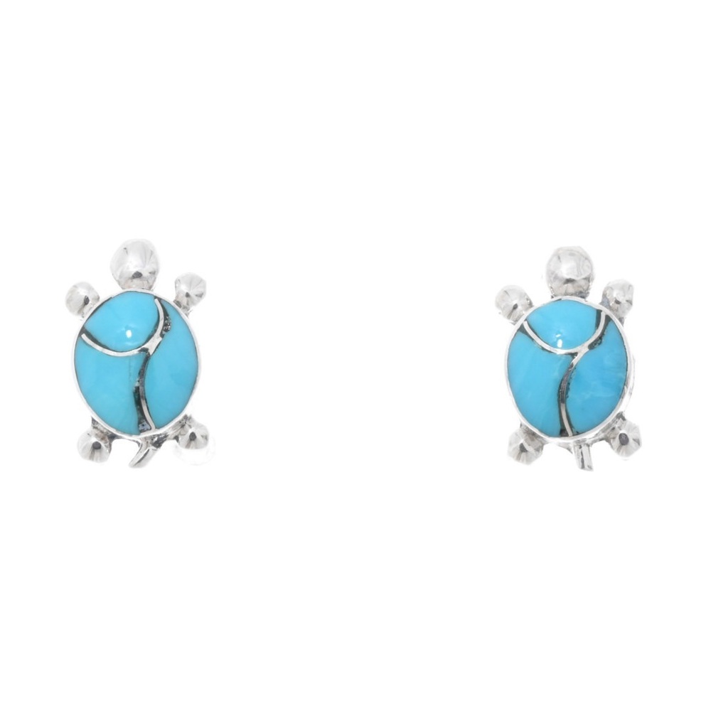 Tiny Turtle Turquoise Earrings